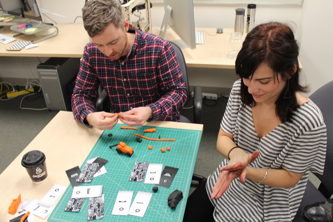 Nina and Shaun Working with Clay
