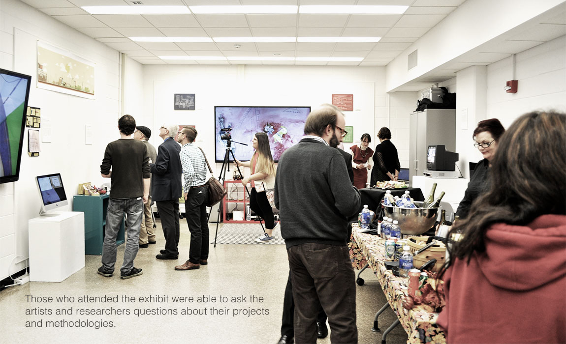 Those who attended the exhibit were able to ask the artists and researchers questions about their projects and methodologies.