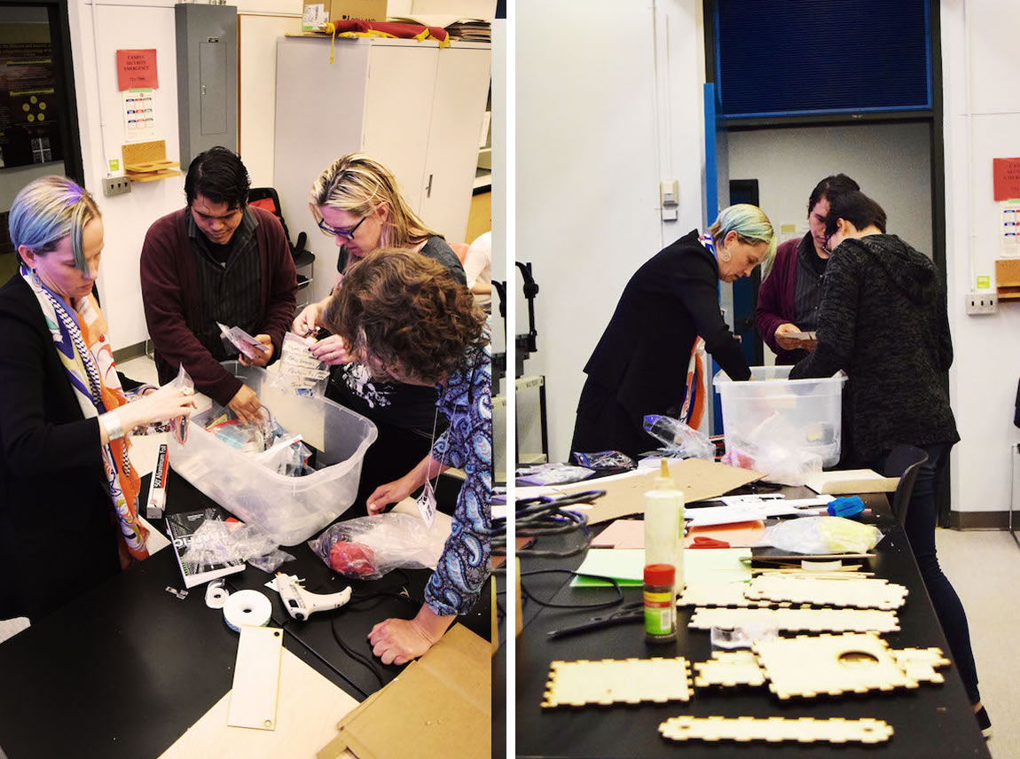 Robin, Nick, Carrie, Mark, and Rachelle search for parts