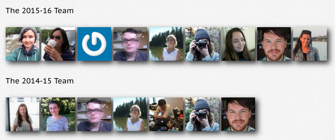 Photos of the 2014-15 and 2015-16 MLab Teams