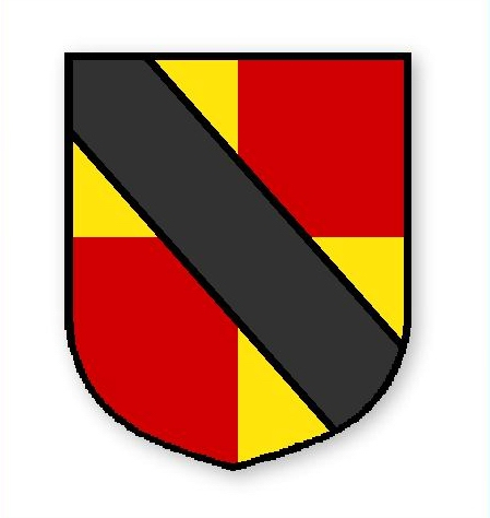 Figure 2d: Quarterly or and gules, a bend sable.