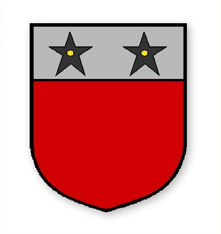 Figure 2g: Gules, on a chief argent two mullets sable pierced or.