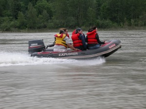 Students on a zodiac