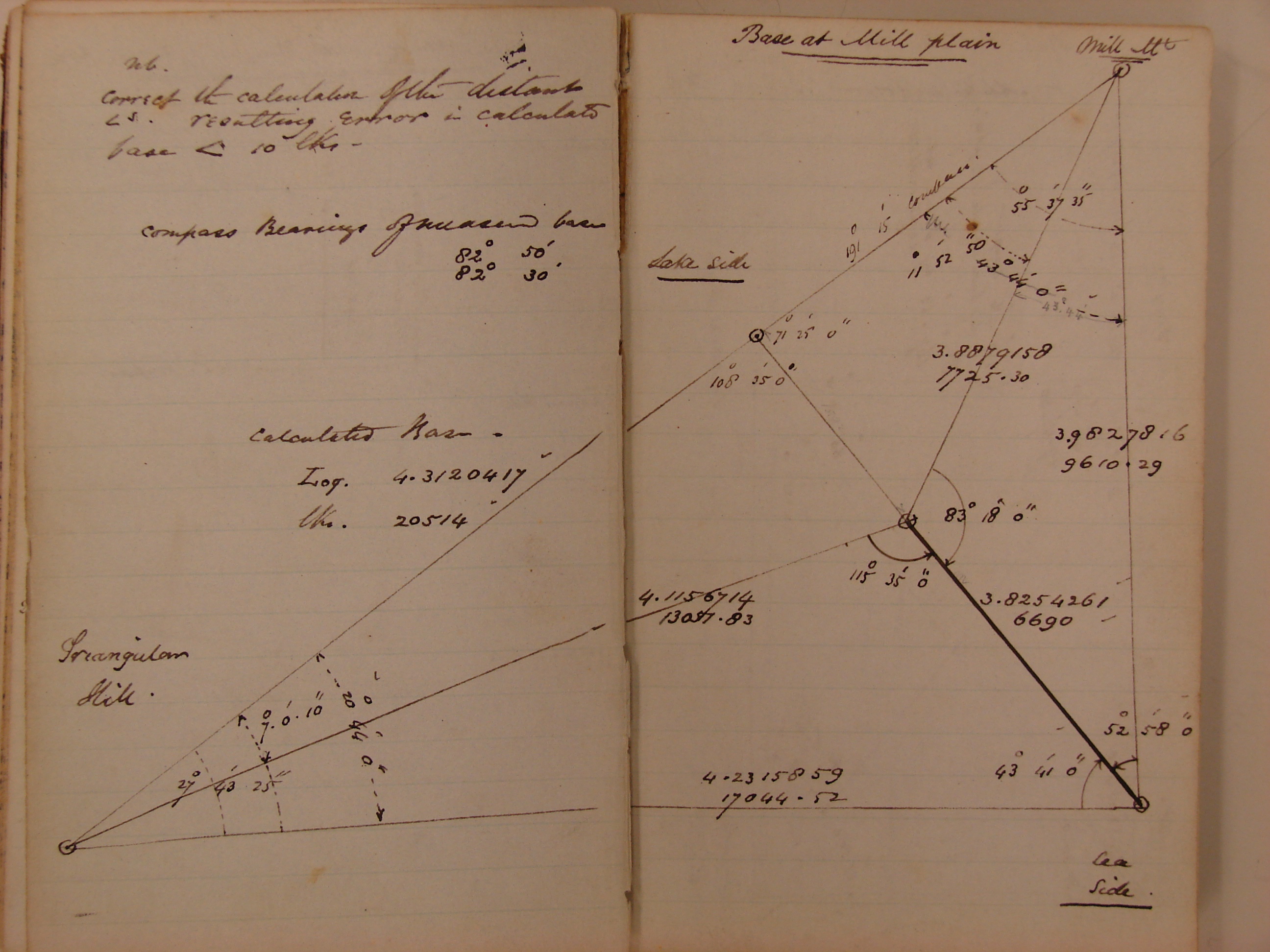 Surveying Calculations for Mill Plain