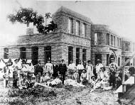 Taken after the laying of the corner stone ceremony, 1892 (BC Archives E-01296)