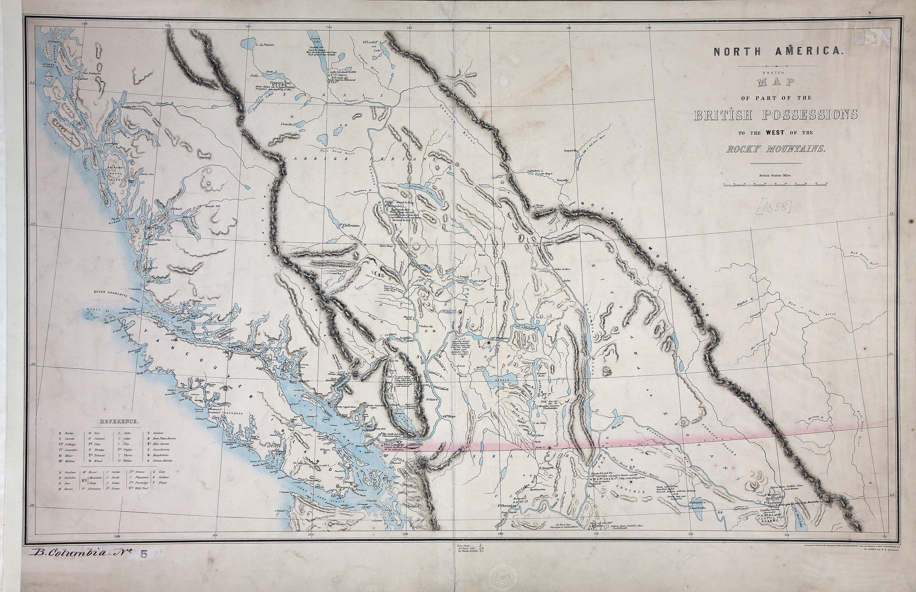 Sketch map of part of the British possessions to the west of the Rocky Mountains.