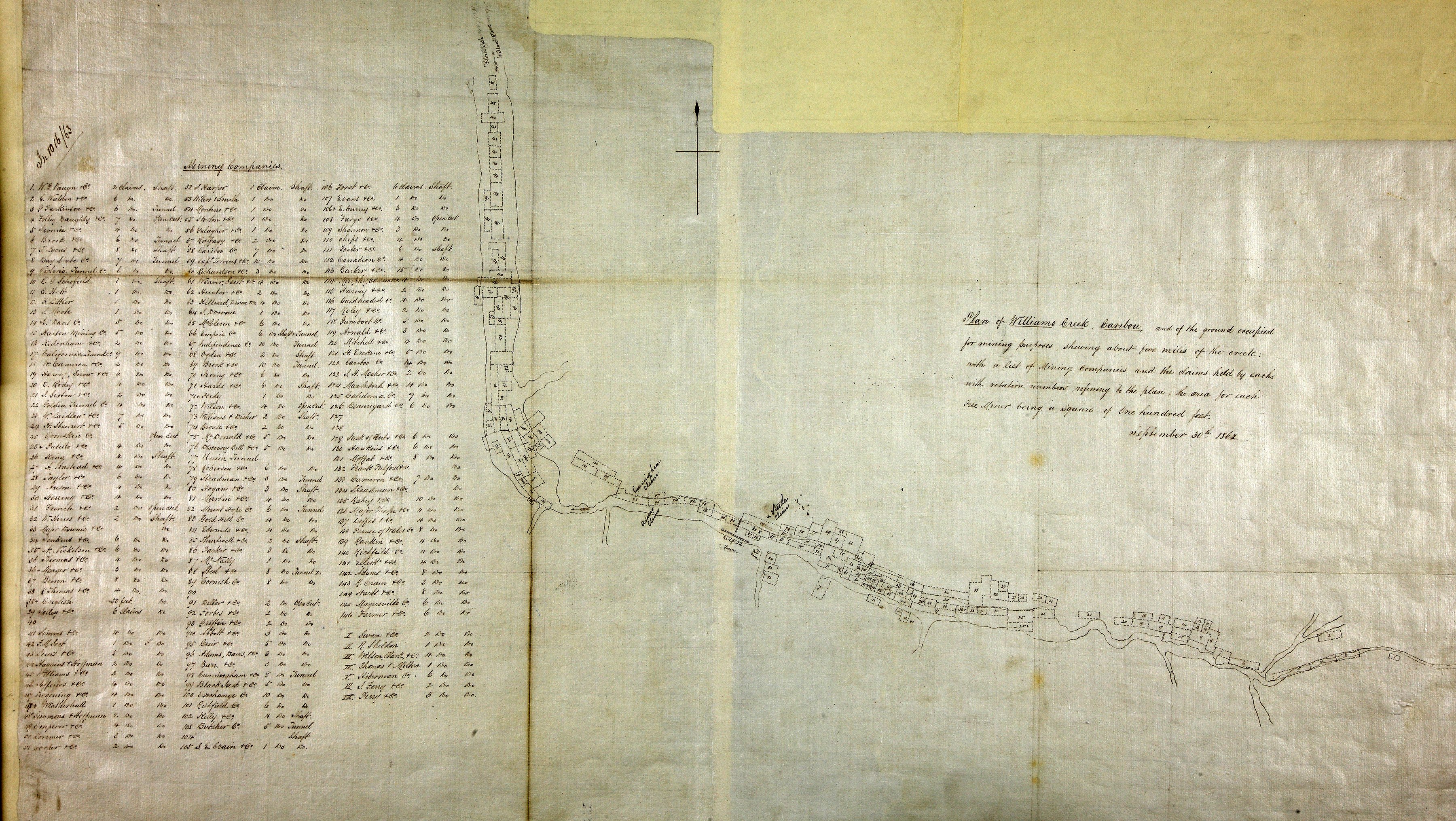 Plan of Williams Creek, Caribou.