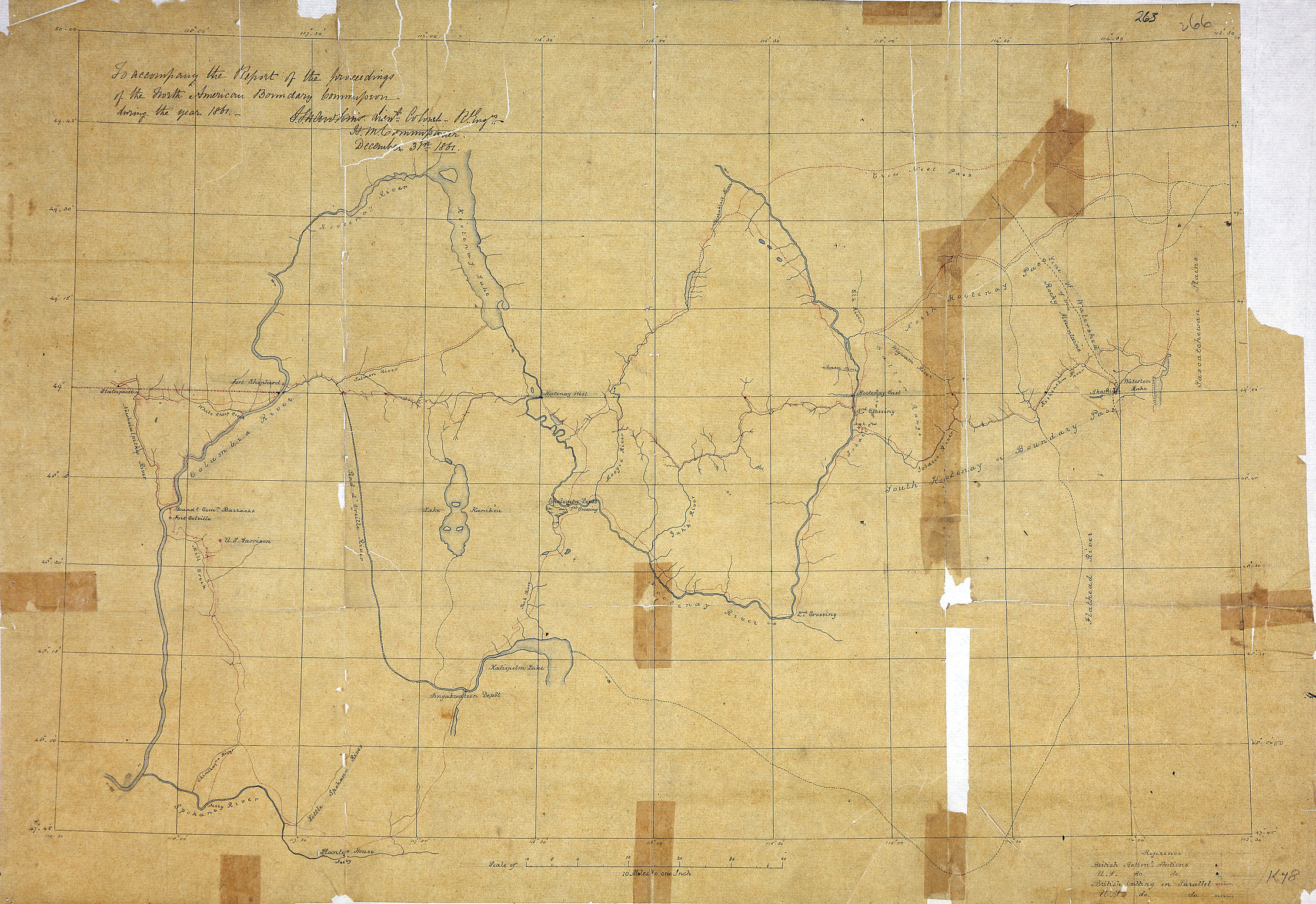 Map of area either side of the boundary between British Columbia and the United States of America [recto].