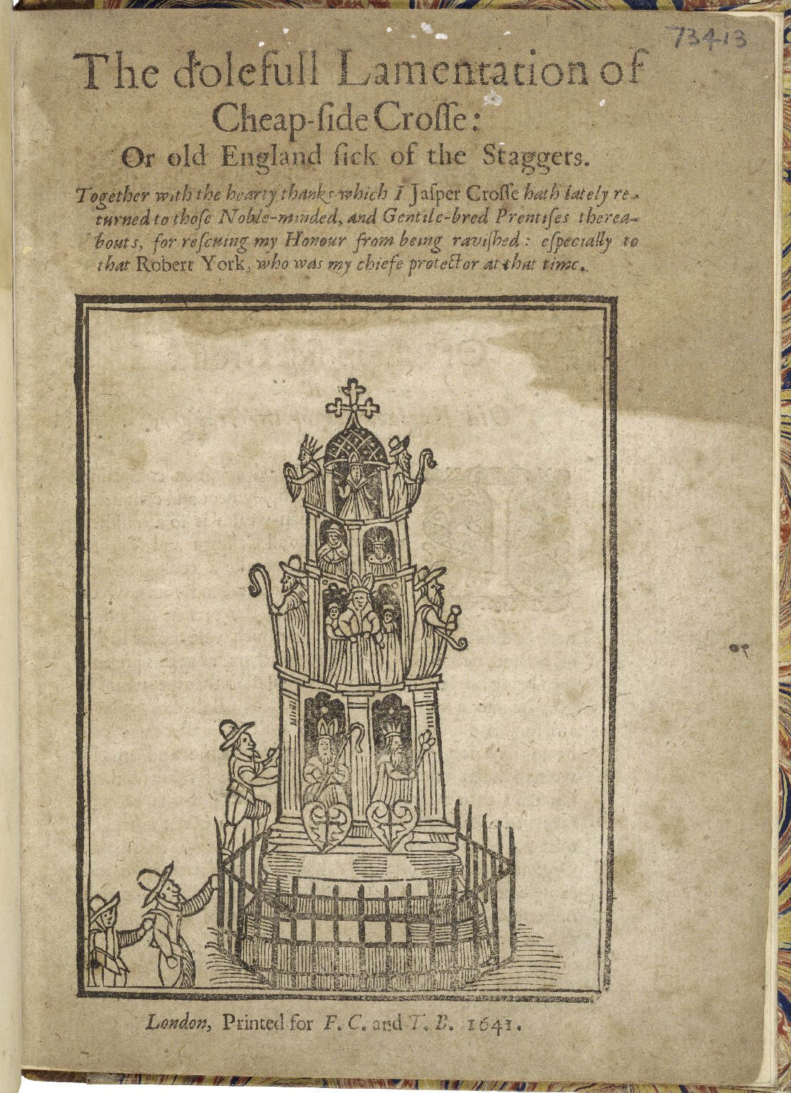Title page of The Doleful Lamentation of Cheapside Cross. Image courtesy of the Folger Digital Image Collection.