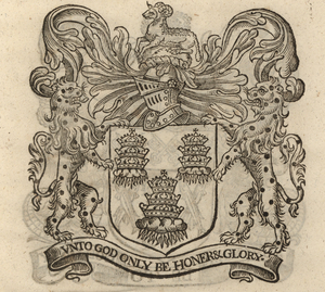 The coat of arms of the Drapers’ Company, from Stow (1633). [Full size
                  image]
