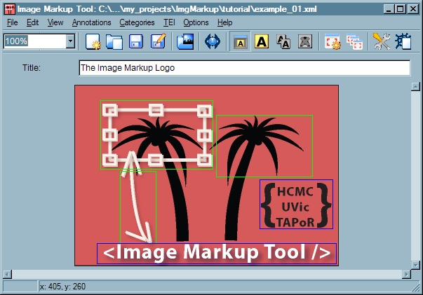 The main window of the Image Markup Tool