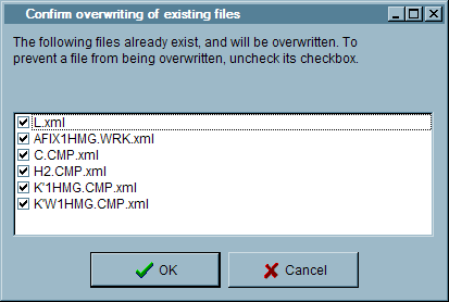 The File Overwrite confirmation dialog box
