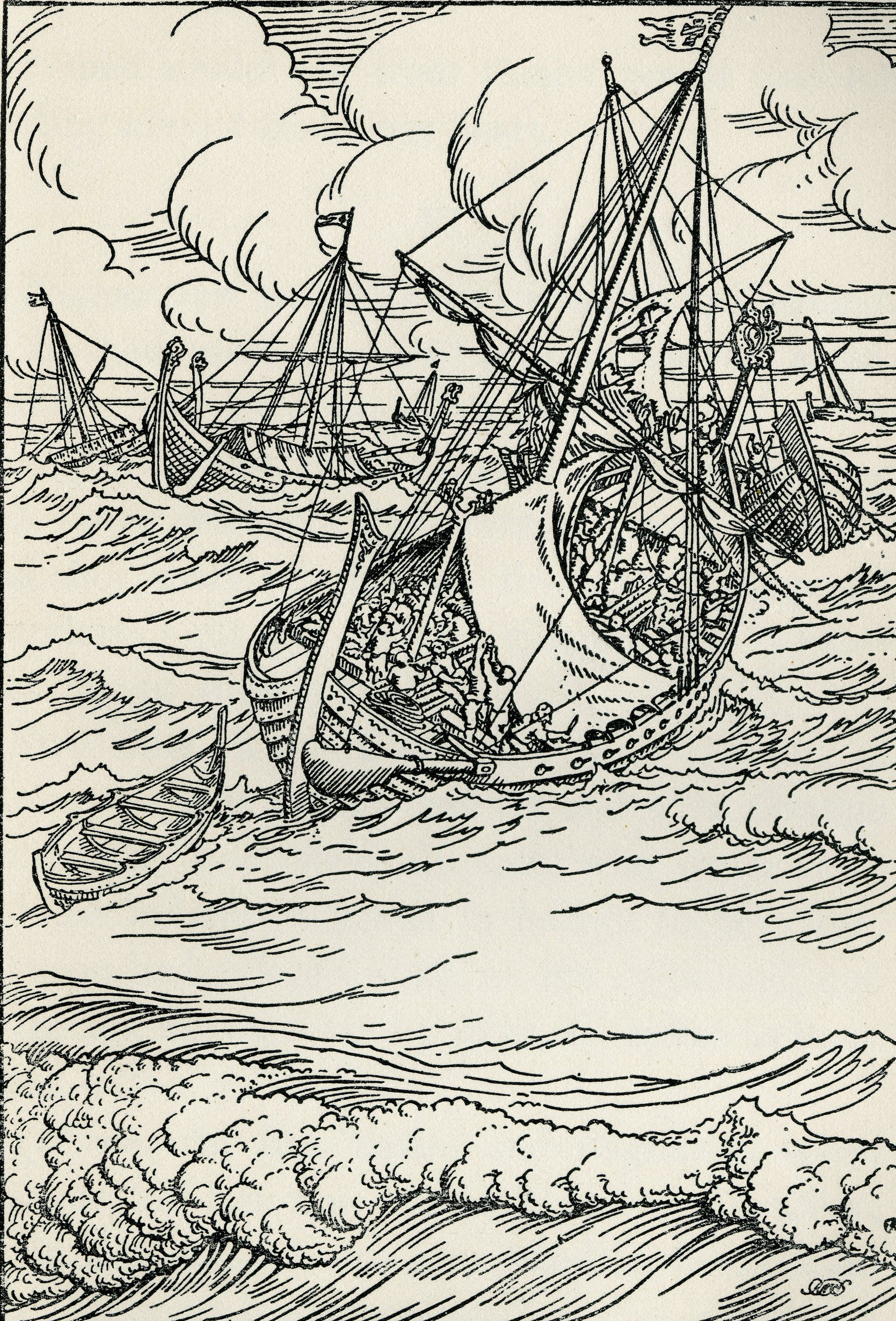 Ragnarr Loðbrók's Ships Sailing to
                                England