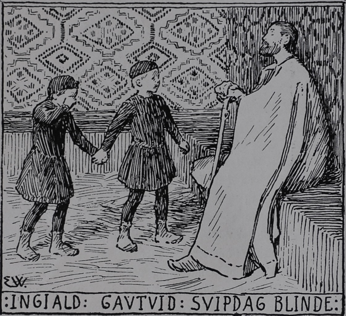 Gautviðr Taking Ingjaldr to see Svipdagr
                                Blinda