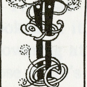 Illustrated Capital Letter "I" in The Heroes of Asgard (1930). 1930. C.E.Brock February 5, 1870-February 28, 1938.