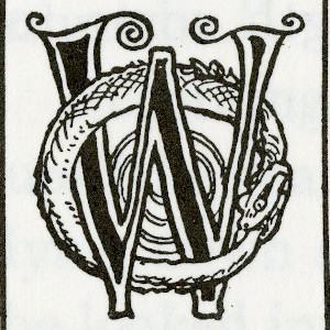 Illustrated Capital Letter "W" in The Heroes of Asgard (1930). 1930. C.E.Brock February 5, 1870-February 28, 1938.