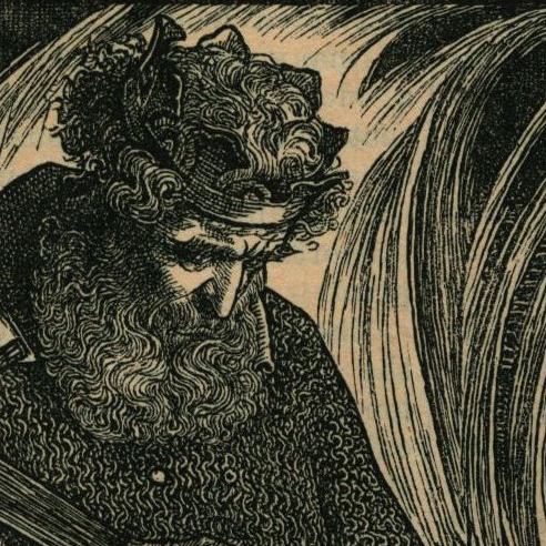The Death of King Warwolf. 1862. Frederick Sandys 1 May 1829-25 June 1904.