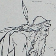 Oðinn Consulting the Seeress. 1895. Lorenz Frølich 1820-1908.