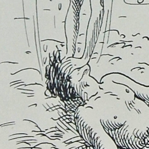 Fimbulvetr Mermaid Drowning a Man. 1920. Louis Moe 1857-1945.