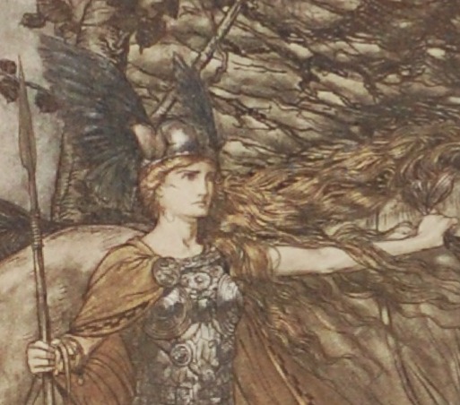 Brünnhilde at the Mouth of the Cave. 1939. Arthur Rackham September 19, 1867-September 6, 1939.