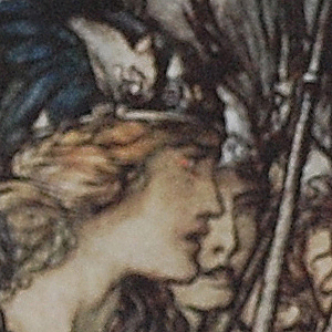 Brünnhilde, Sieglinde, and the Valkyries. 1939. Arthur Rackham September 19, 1867-September 6, 1939.