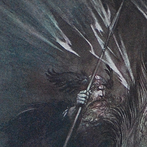 Wotan Searching for Brunnhide. 1939. Arthur Rackham September 19, 1867-September 6, 1939.