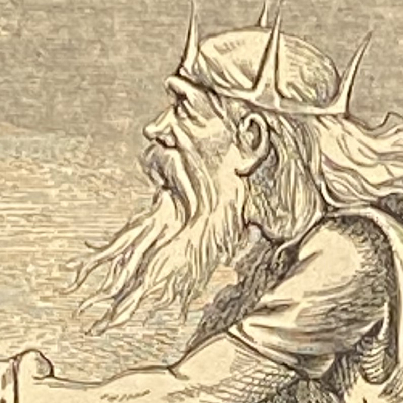Þrymr and Loki. 1908. W J. Weigand (Life dates unknown. Working Dates:1869-1882).