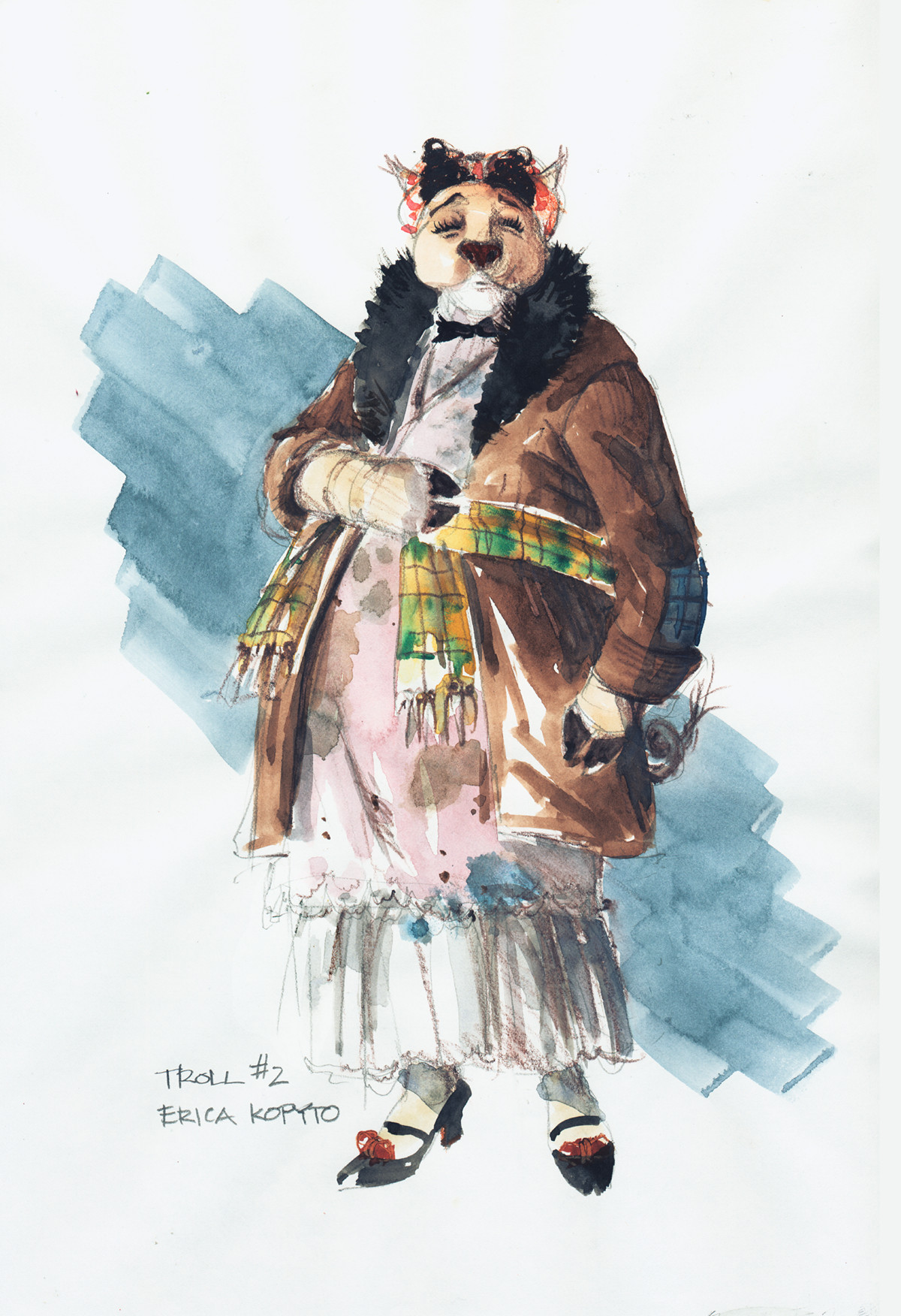 Troll #2
                Costume renderings created by Alison Green for the 1999 performance at
                the  Frederic Wood Theatre, UBC.